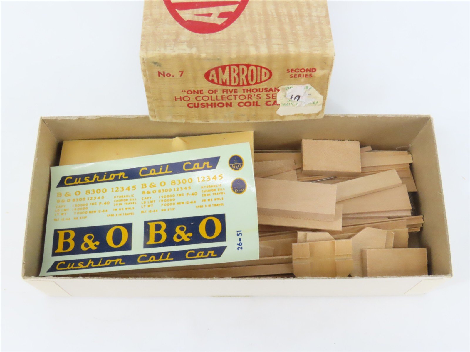 HO Scale Ambroid Kit No 7 B&O Baltimore & Ohio Cushion Coil Car #8300