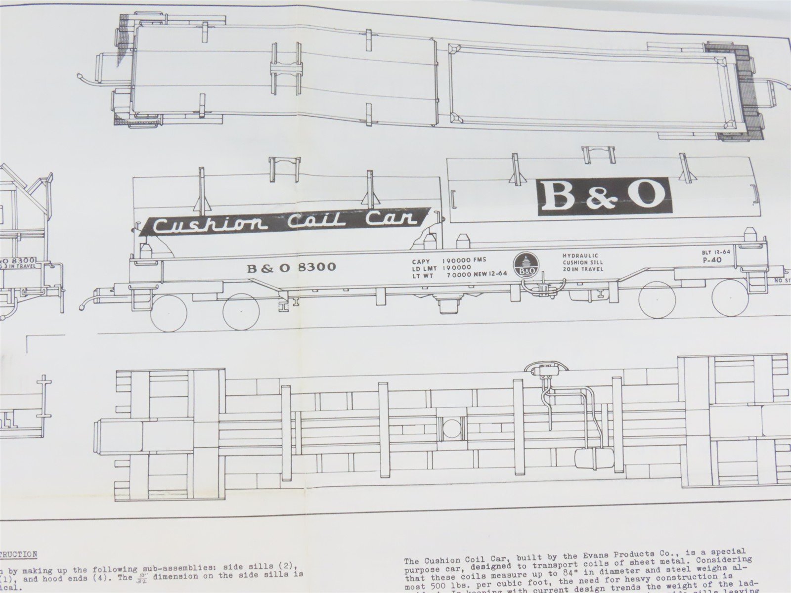 HO Scale Ambroid Kit No 7 B&O Baltimore & Ohio Cushion Coil Car #8300