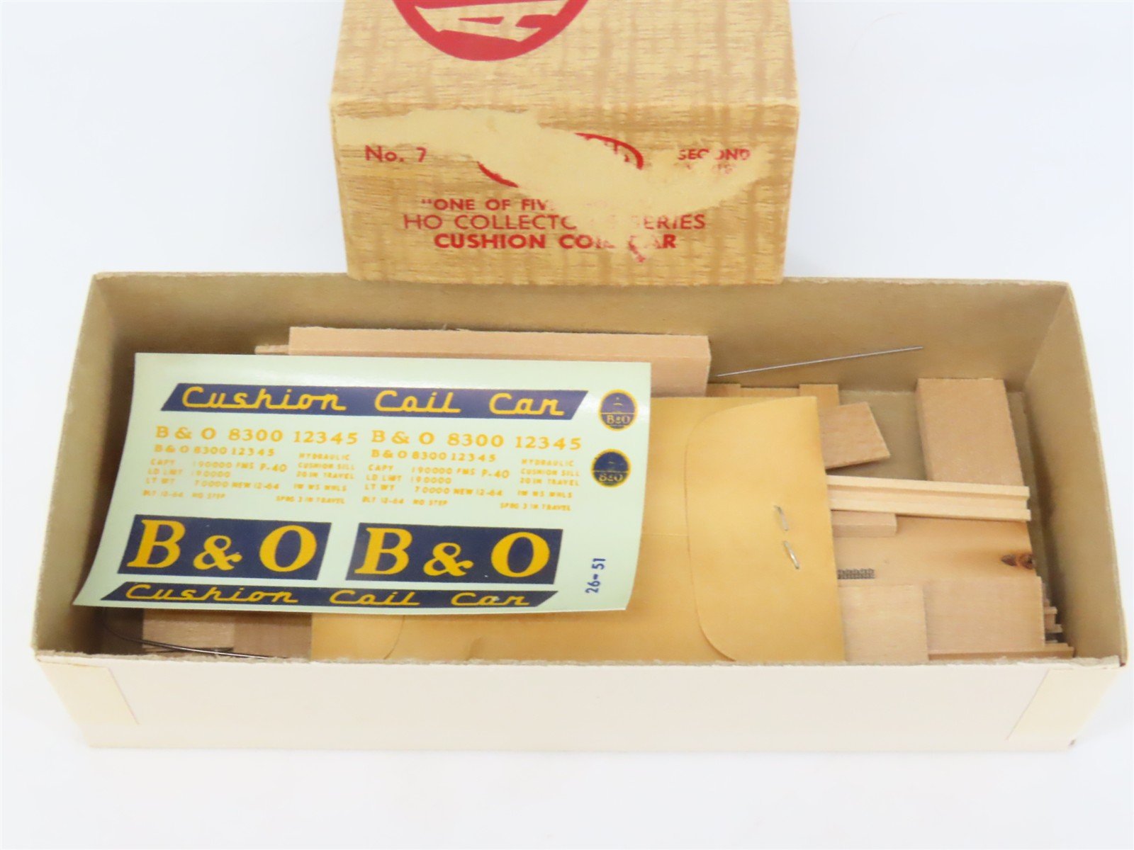 HO Scale Ambroid Kit No 7 B&O Baltimore & Ohio Cushion Coil Car #8300
