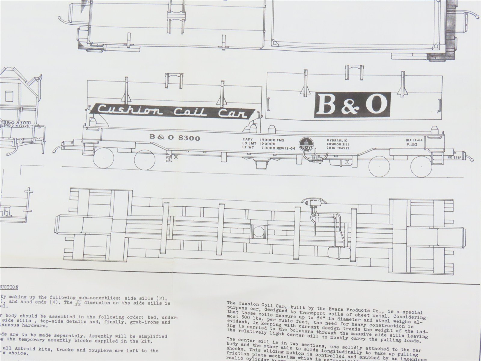 HO Scale Ambroid Kit No 7 B&O Baltimore & Ohio Cushion Coil Car #8300