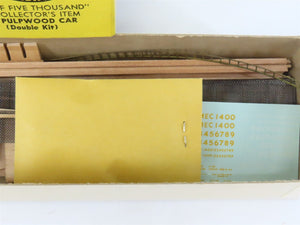 HO Scale Ambroid Double Kit No 5 MEC/BAR 70' Pulpwood 70-Ton Bulkhead Flat Car