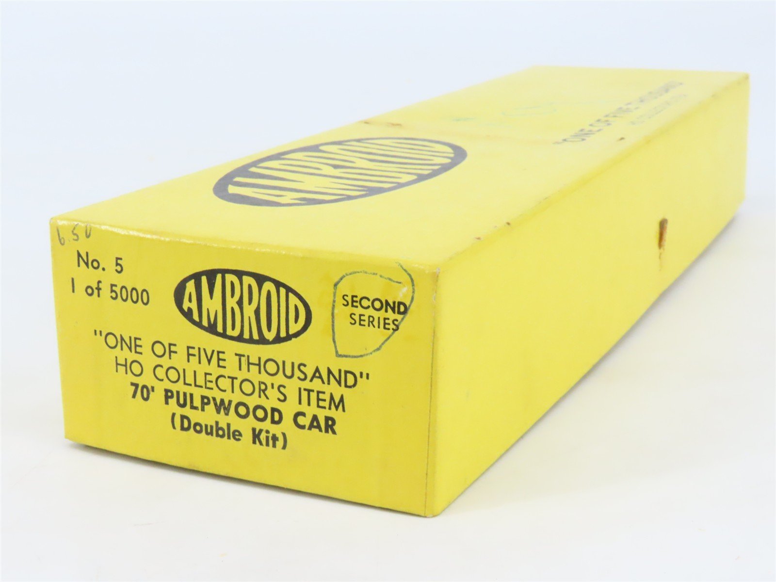 HO Scale Ambroid Double Kit No 5 MEC/BAR 70' Pulpwood 70-Ton Bulkhead Flat Car