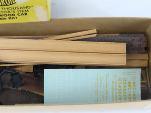 HO Scale Ambroid Double Kit No 5 MEC/BAR 70' Pulpwood 70-Ton Bulkhead Flat Car