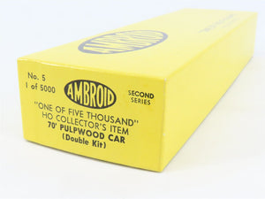 HO Scale Ambroid Double Kit No 5 MEC/BAR 70' Pulpwood 70-Ton Bulkhead Flat Car