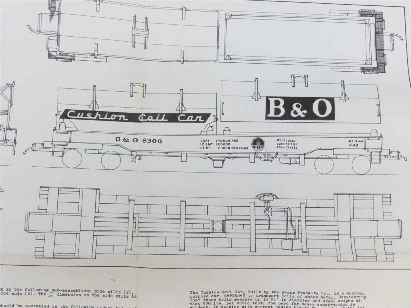 HO Scale Ambroid Kit No 7 B&O Baltimore & Ohio Cushion Coil Car #8300