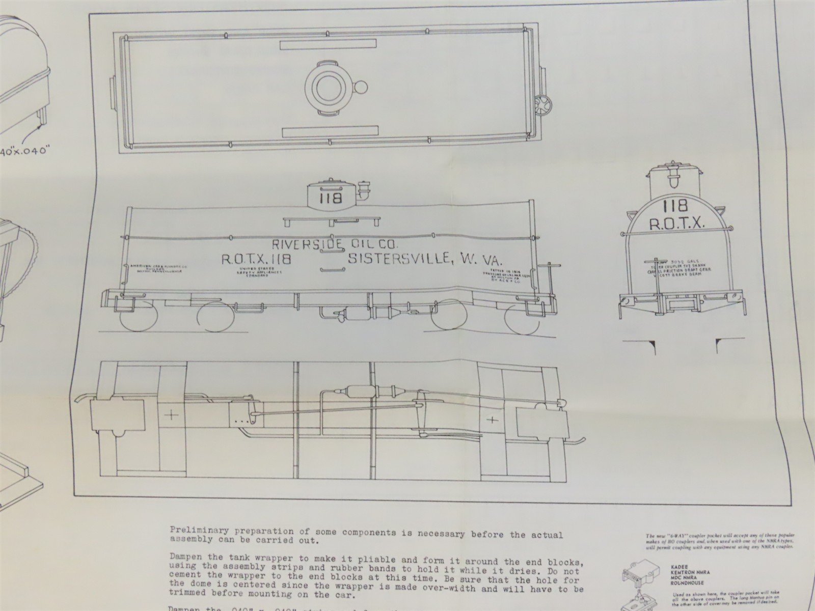HO Scale Ambroid Kit No 4 ROTX Riverside Oil Co Insulated Tank Car #118
