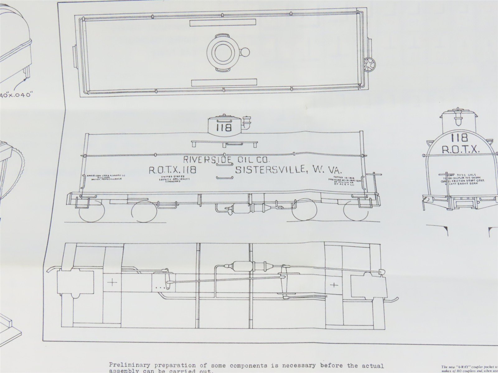 HO Scale Ambroid Kit No 4 ROTX Riverside Oil Co Insulated Tank Car #118