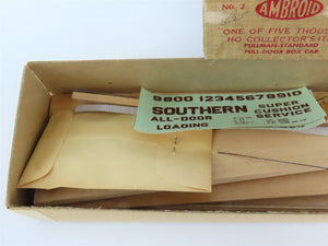 HO Scale Ambroid Kit No 2 SOU Southern Railway All Door Box Car #9800
