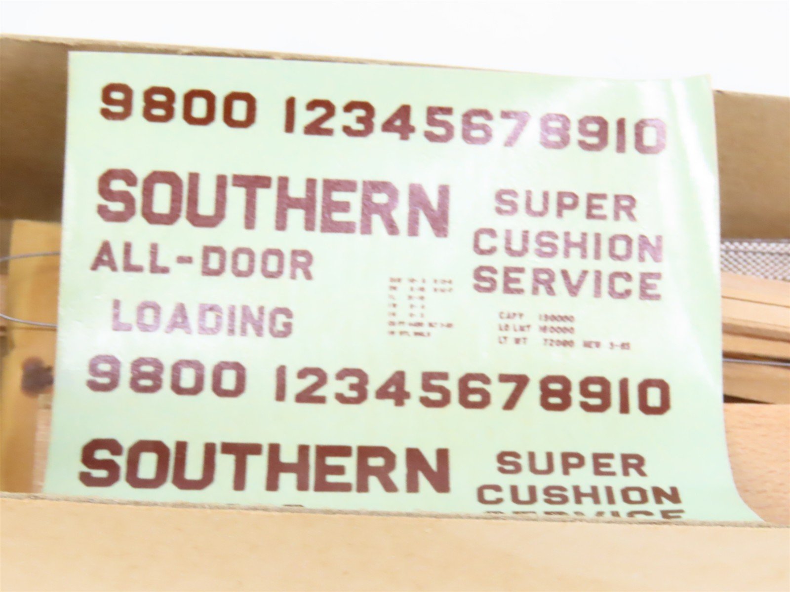 HO Scale Ambroid Kit No 2 SOU Southern Railway All Door Box Car #9800