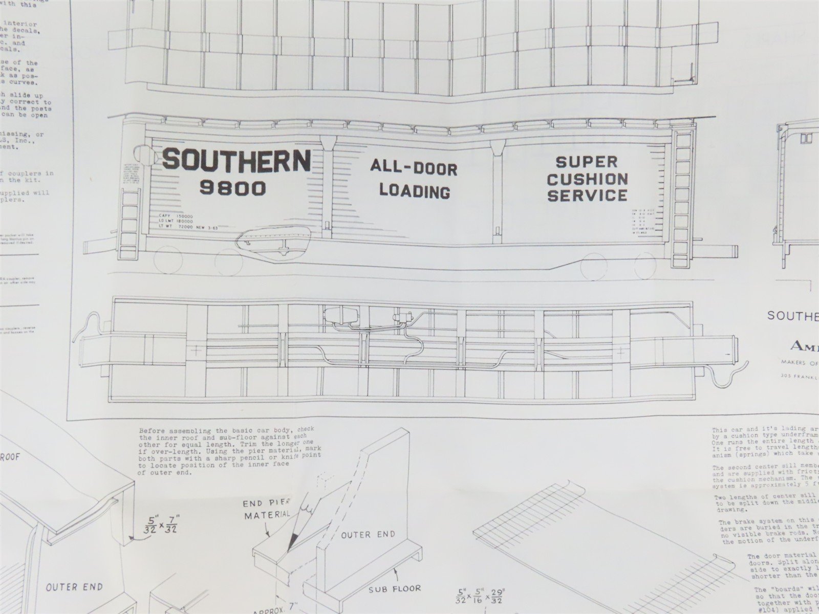 HO Scale Ambroid Kit No 2 SOU Southern Railway All Door Box Car #9800