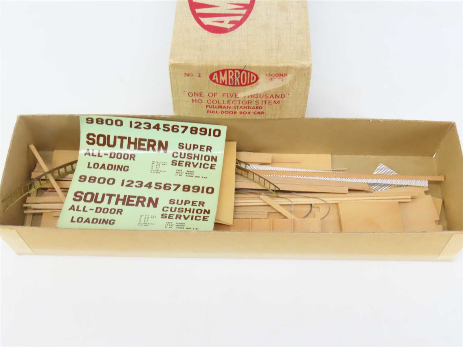 HO Scale Ambroid Kit No 2 SOU Southern Railway All Door Box Car #9800