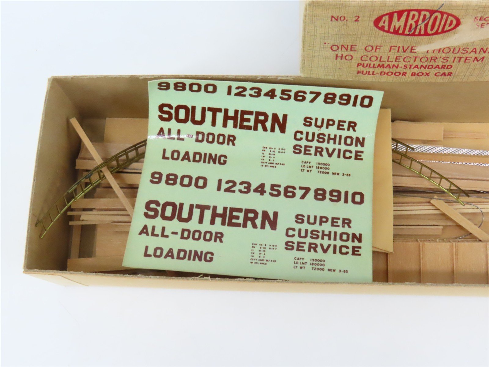 HO Scale Ambroid Kit No 2 SOU Southern Railway All Door Box Car #9800