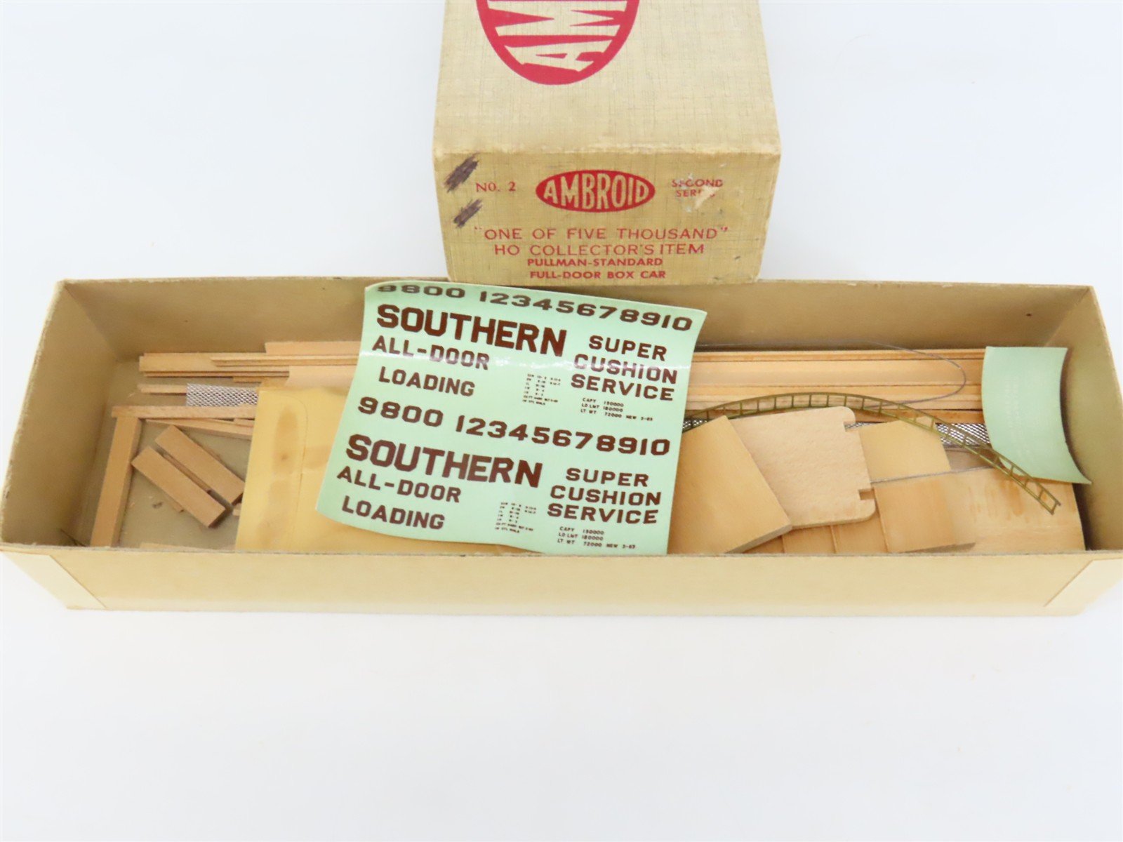 HO Scale Ambroid Kit No 2 SOU Southern Railway All Door Box Car #9800
