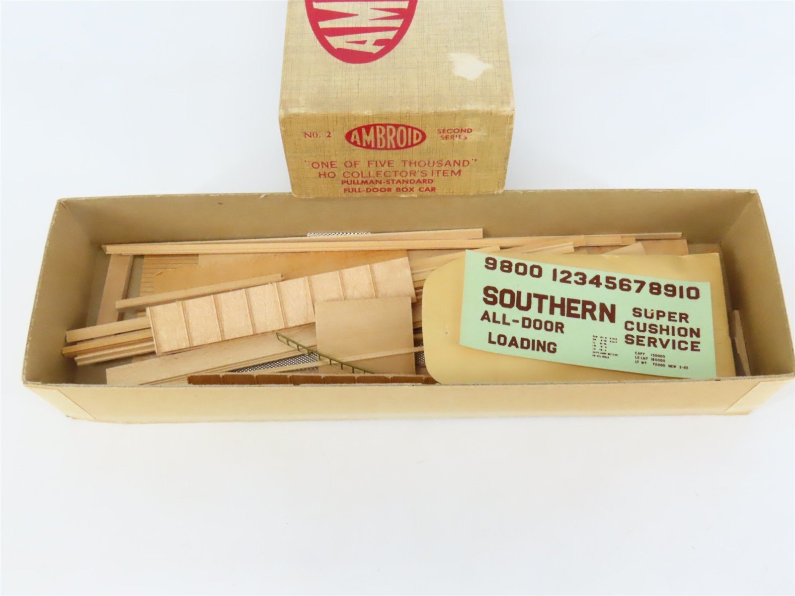 HO Scale Ambroid Kit No 2 SOU Southern Railway All Door Box Car #9800