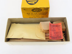 HO Scale Ambroid Kit No 1 USNX United States Navy Helium Gas Tank Car #1019