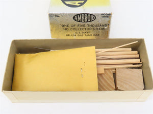 HO Scale Ambroid Kit No 1 USNX United States Navy Helium Gas Tank Car #1019