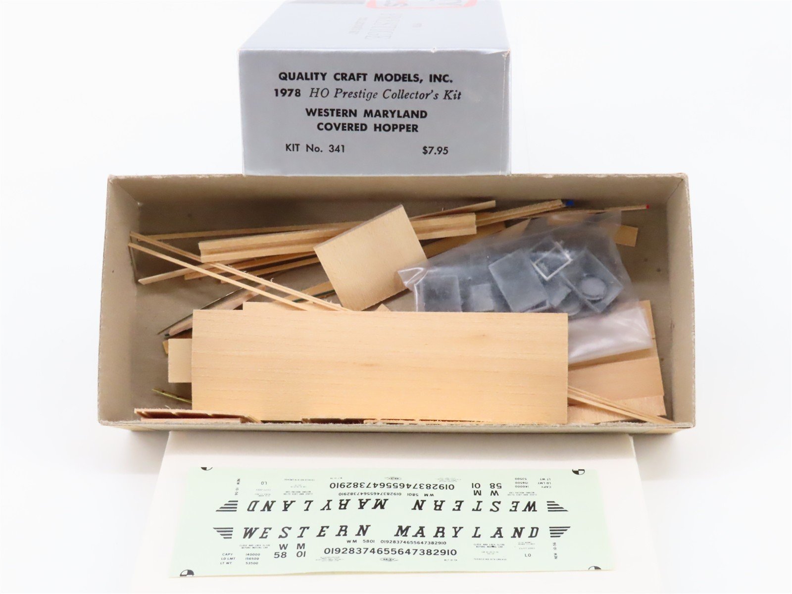 HO Scale Quality Craft Models Kit No 341 WM Western Maryland 2-Bay Hopper #5801
