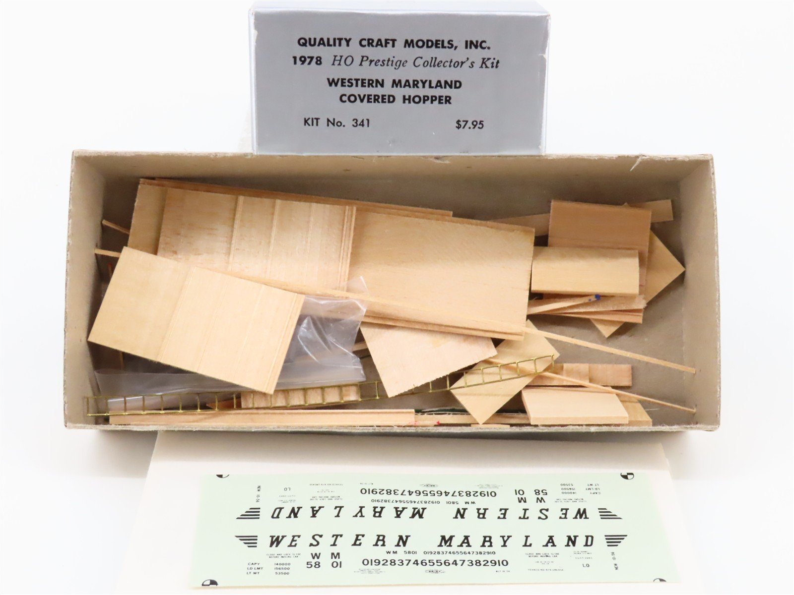 HO Scale Quality Craft Models Kit 341 WM Western Maryland 2-Bay Hopper #5801