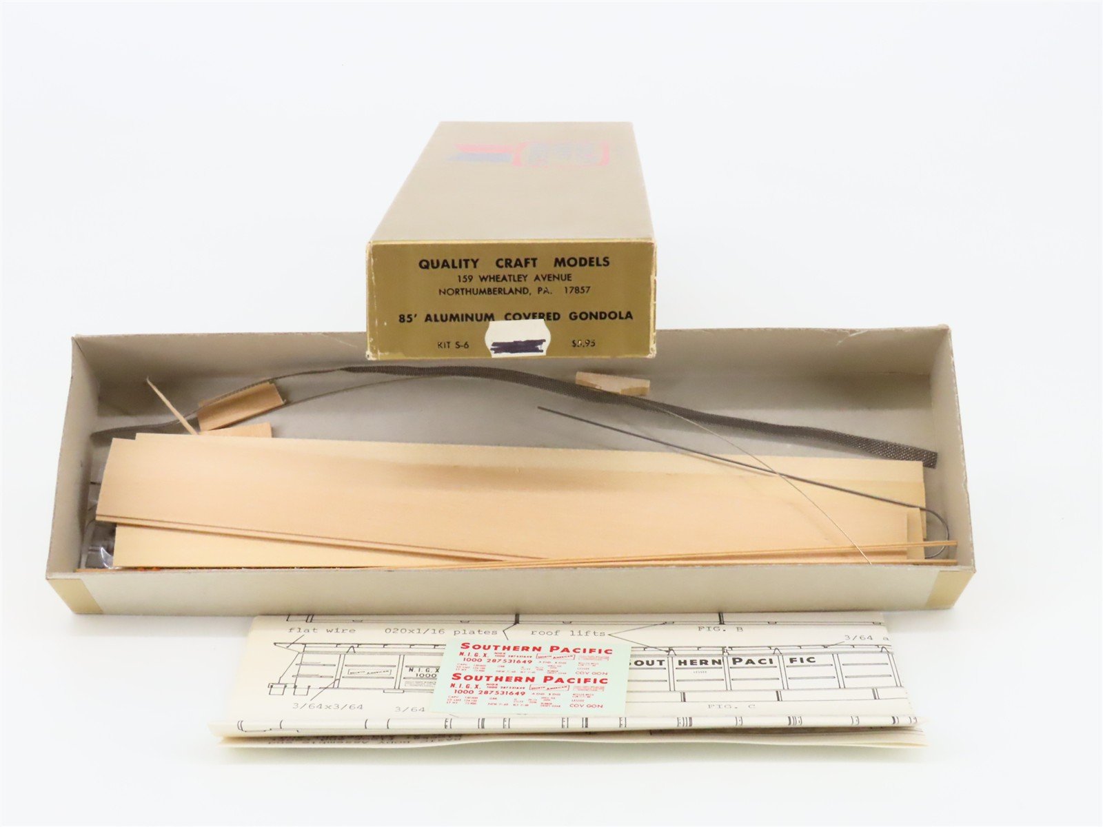 HO Scale Quality Craft Models Kit S-6 NIGX SP Southern Pacific 85' Gondola #1000