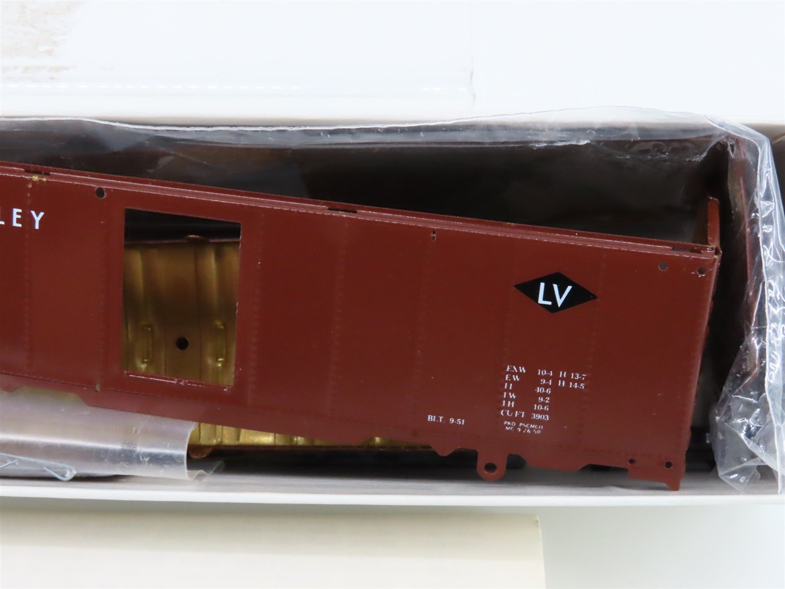 HO Scale Bowser Kit 1-004107 Brass LV Lehigh Valley Single Door Box Car #62604