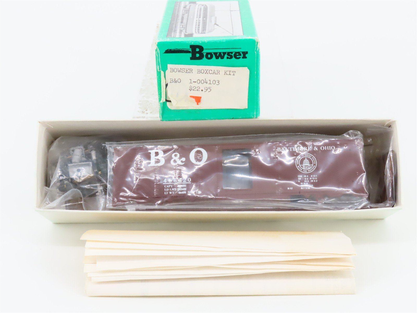 HO Scale Bowser Kit 1-004103 Brass B&O Baltimore & Ohio Box Car #468420