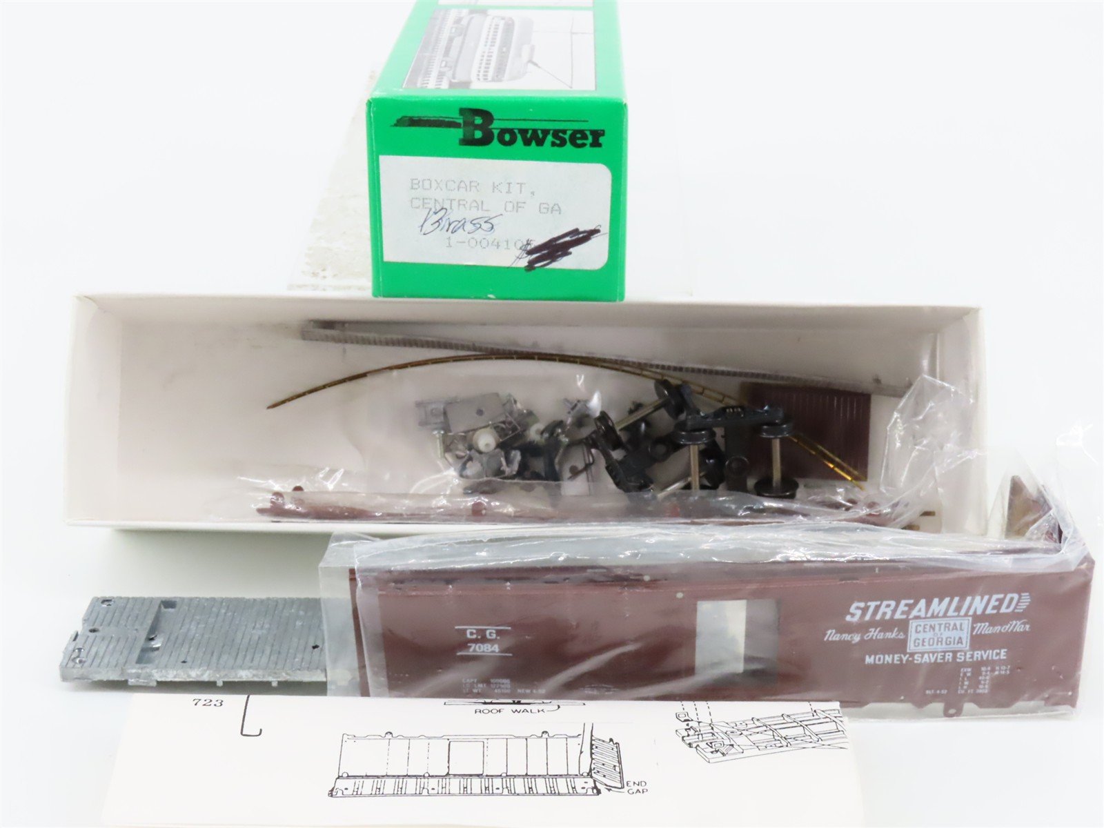 HO Bowser Kit 1-004105 Brass CG Central of Georgia Single Door Box Car #7084