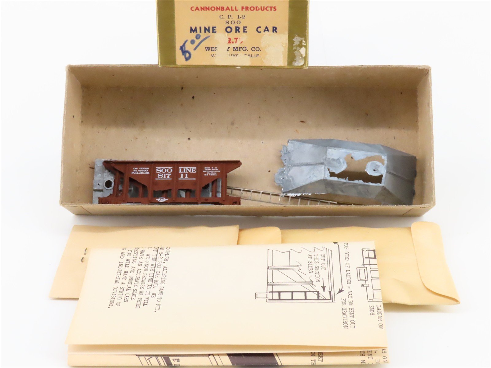 HO Scale Cannonball Products Kit CP 1-2 SOO Line Mine Ore Car #81711