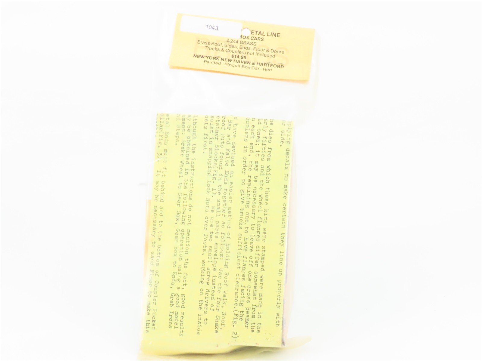 HO Scale Athearn Metal Line Kit 4-244 Brass NH New Haven Box Car #30556 - Sealed