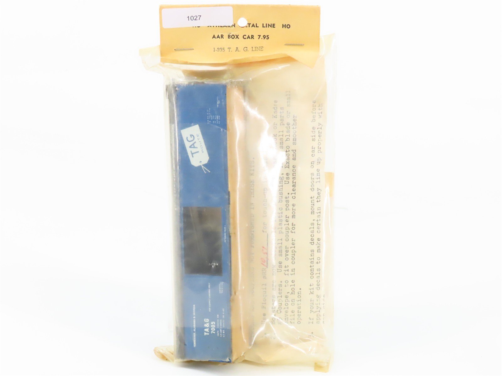HO Athearn Metal Line Kit 1-335 TA&G Tag Route Double Door Box Car #7005 -Sealed