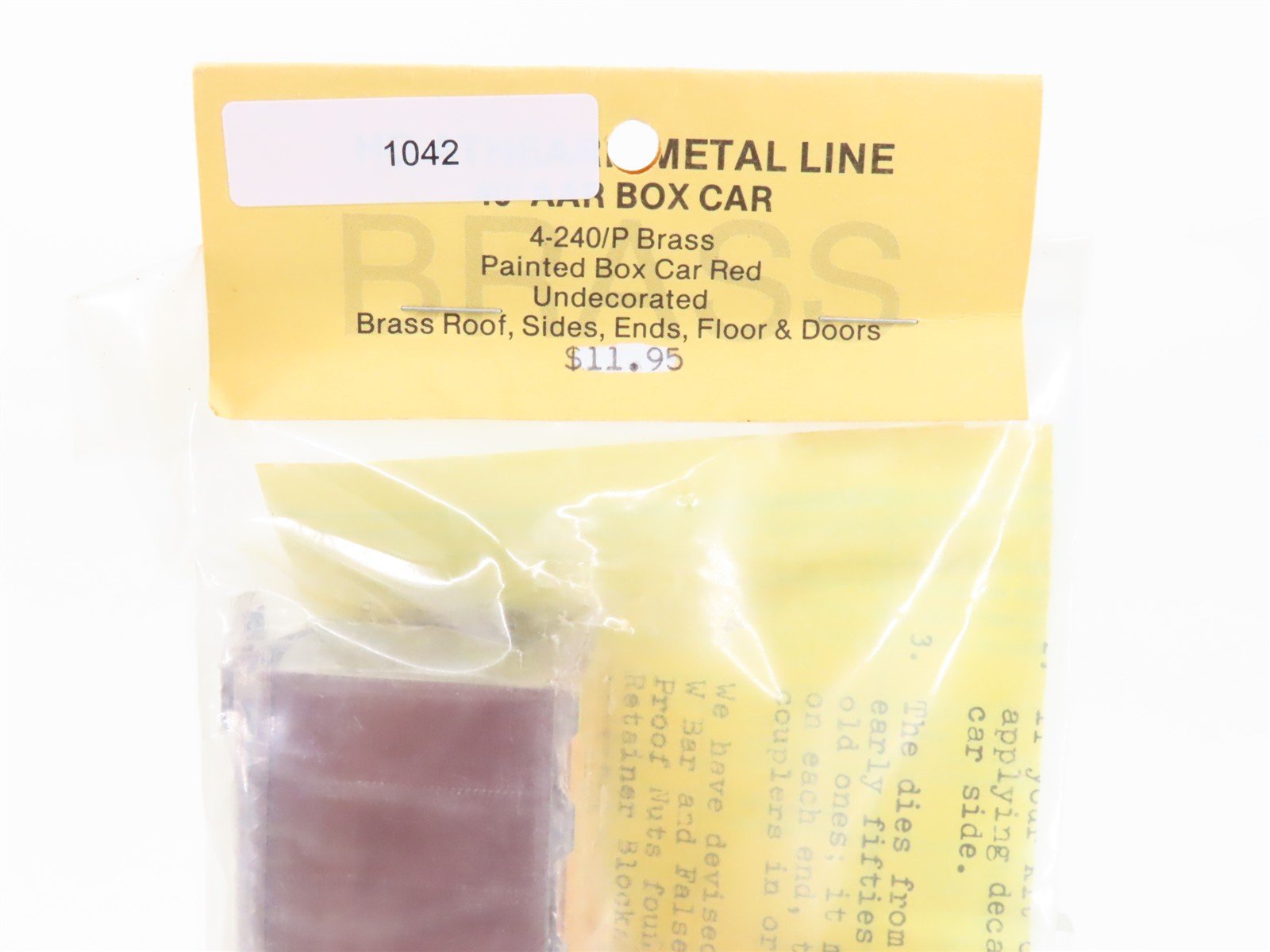 HO Scale Athearn Metal Line Kit 4-240/P Brass Undecorated Box Car - Sealed