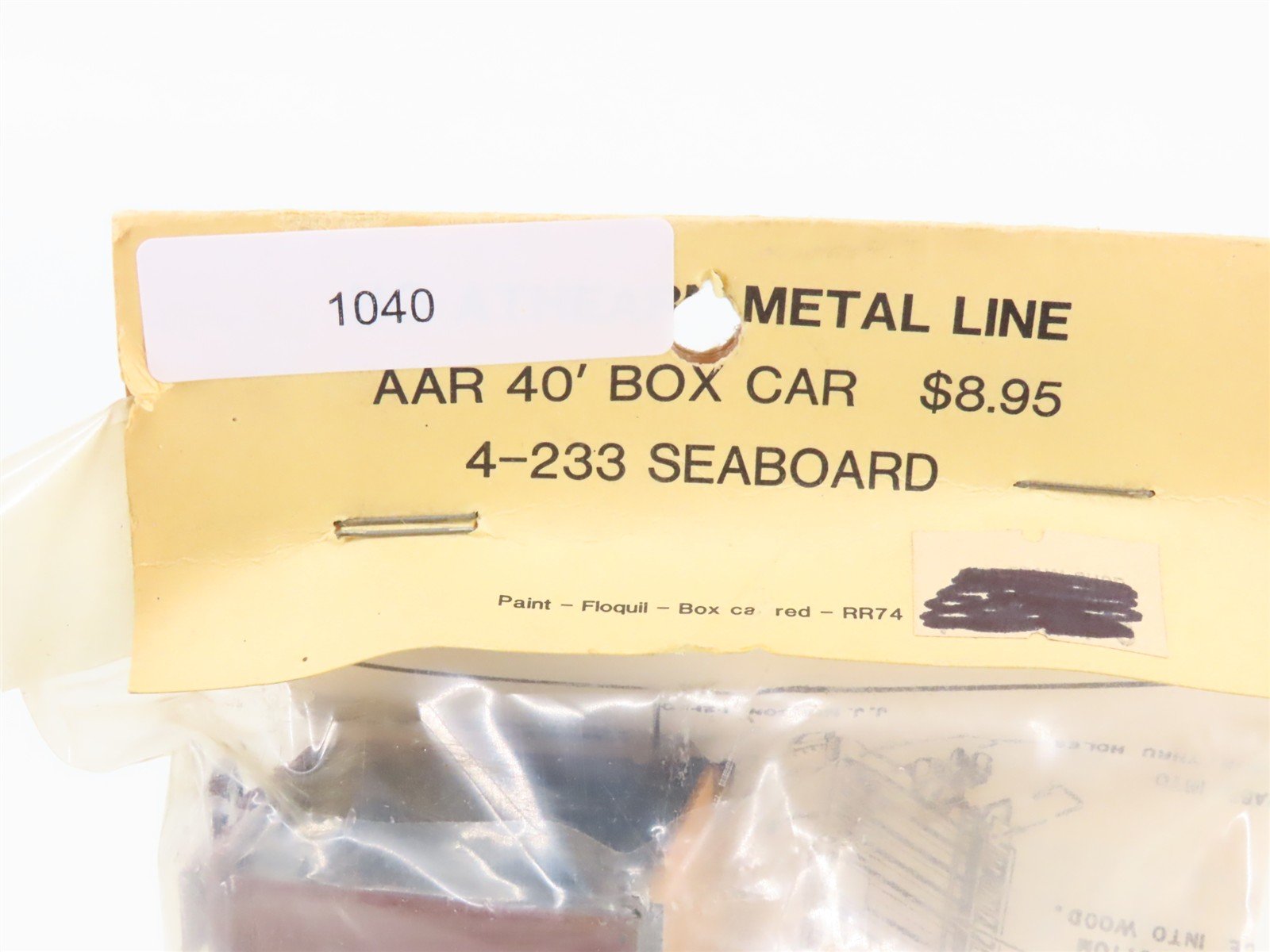 HO Athearn Metal Line Kit 4-233 SAL Seaboard Air Line 40' Box Car #22135 -Sealed