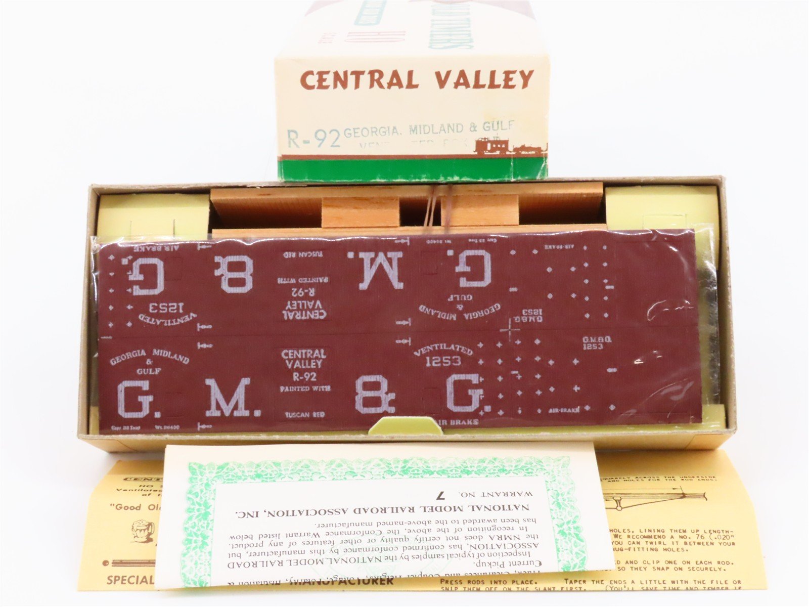 HO Scale Central Valley Kit R-92 GM&G Georgia Midland & Gulf Box Car #1253