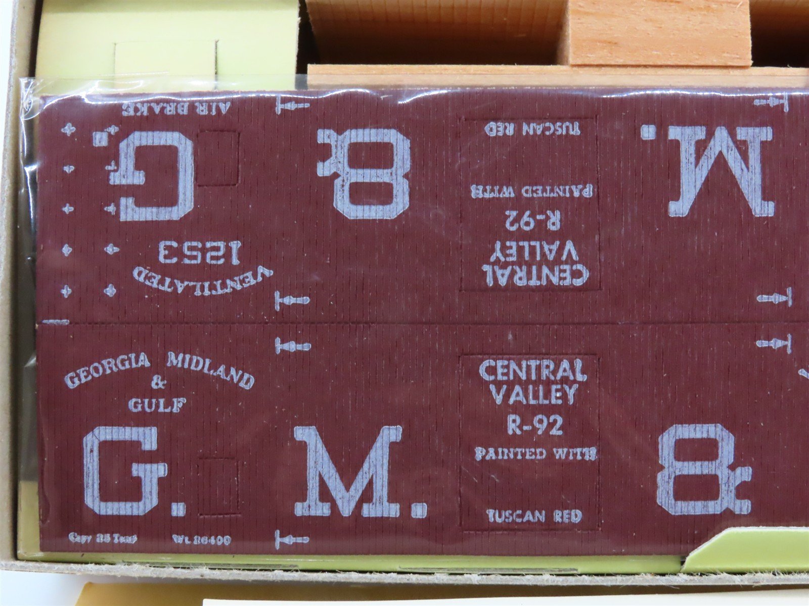 HO Scale Central Valley Kit R-92 GM&G Georgia Midland & Gulf Box Car #1253