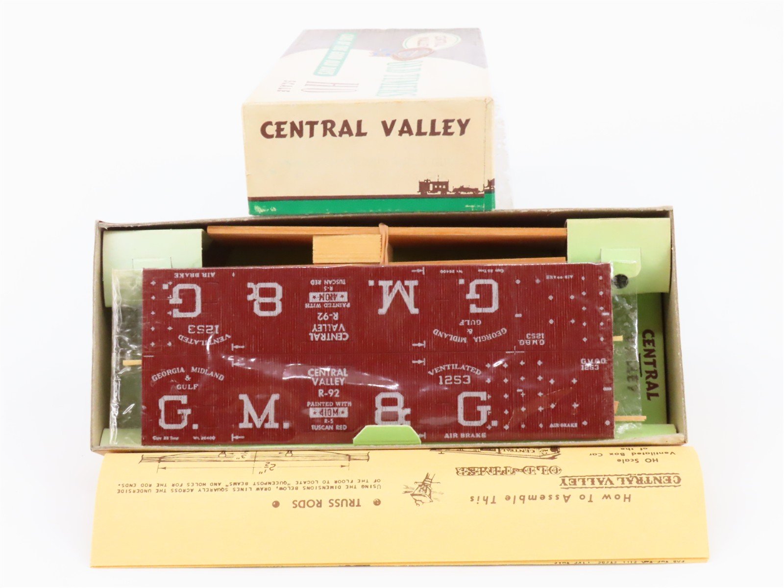 HO Central Valley Kit R-92 GM&G Georgia Midland & Gulf Ventilated Box Car #1253