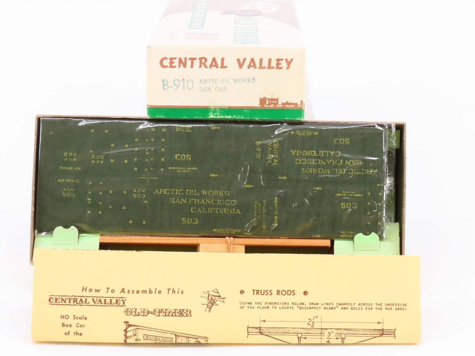 HO Scale Central Valley Kit B-910 AOW Arctic Oil Works Single Door Box Car #503