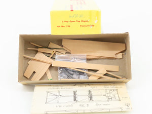 HO Scale Bev-Bel Kit 126 PRR Pennsylvania Railroad 2-Bay Open Hopper #623020
