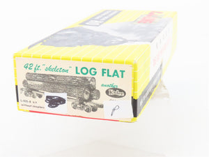 HO Scale Kadee Kit L-102-B Wood Unlettered 42' Skeleton Log Flat Car w/ Logs