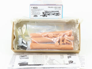 HO Scale Kadee Kit #103 Unlettered Truss Log Car w/ Logs