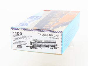 HO Scale Kadee Kit #103 Unlettered Truss Log Car w/ Logs