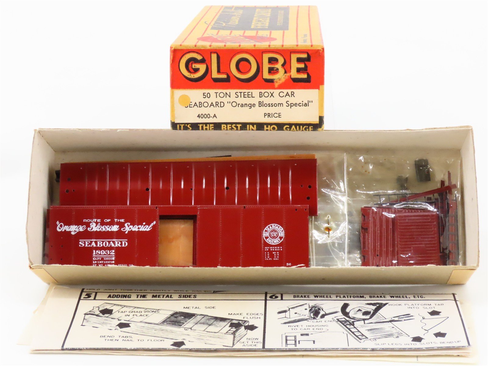HO Scale Globe Kit 4000-A SAL Seaboard Air Line Single Door Box Car #19832