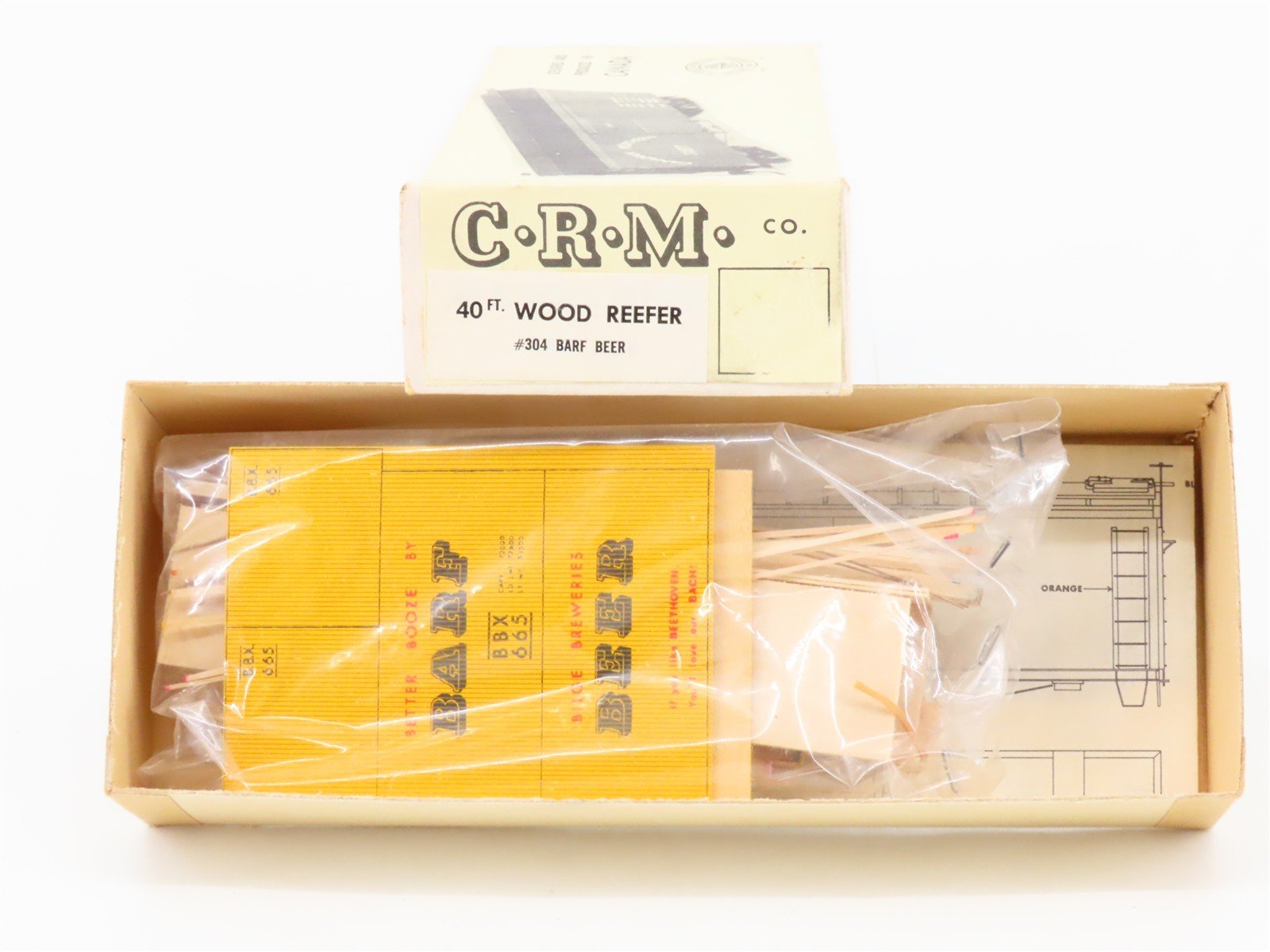 HO Scale CRM Kit #304 BBX Barf Beer 40' Wood Reefer #665