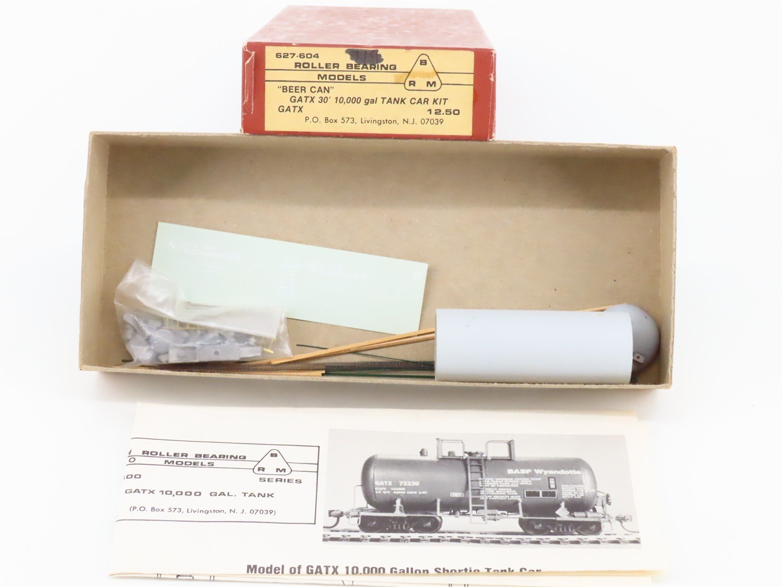 HO Scale Roller Bearing Models RBM Kit 627-604 GATX Beer Can Tank Car #40435