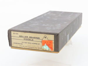 HO Scale Roller Bearing Models RBM Kit 627-300 Undecorated 3-Bay Open Hopper