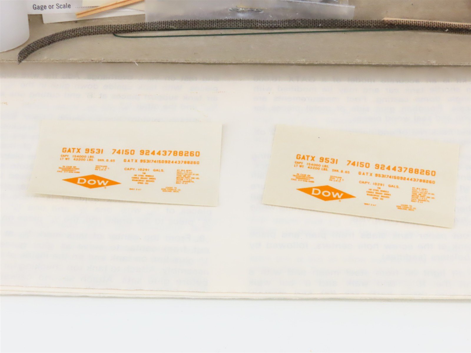 HO Scale Roller Bearing Models RBM Kit 627-606 GATX Dow Beer Can Tank Car
