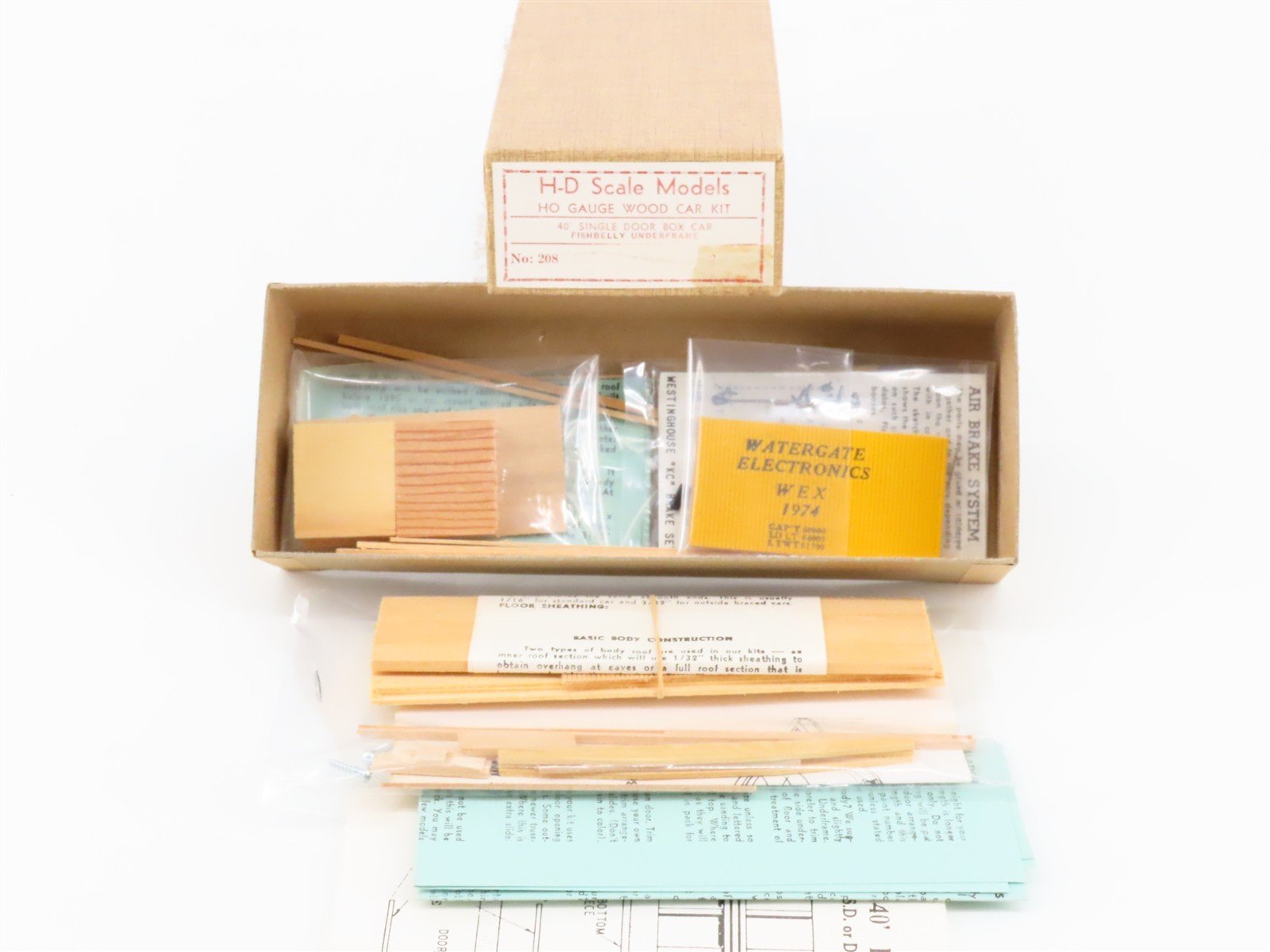HO H-D Scale Models Kit 208 WEX Watergate Electronics 40' Wood Box Car #1974