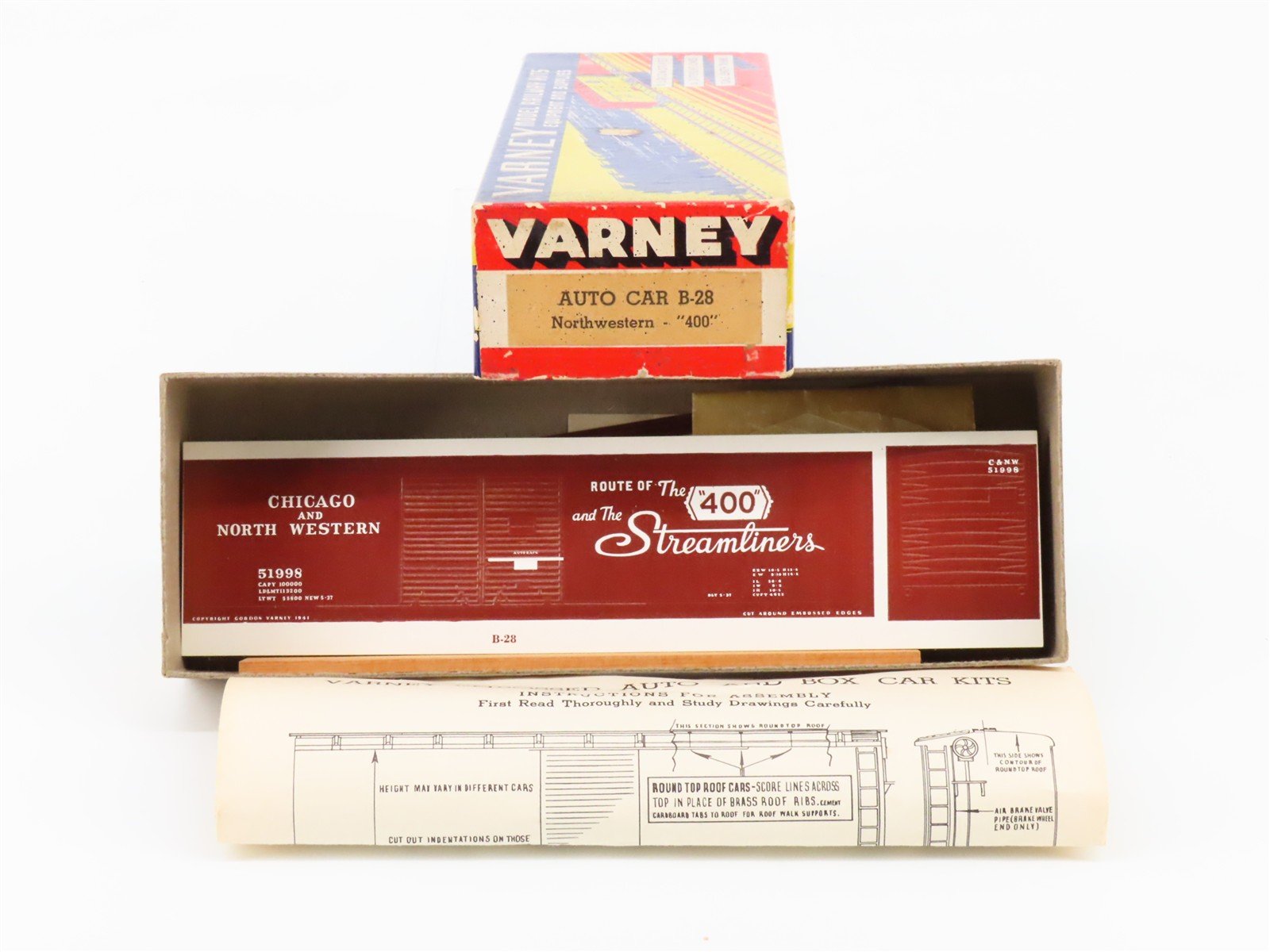 HO Scale Varney Kit B-28 CNW Chicago & North Western Double Door Box Car #51998