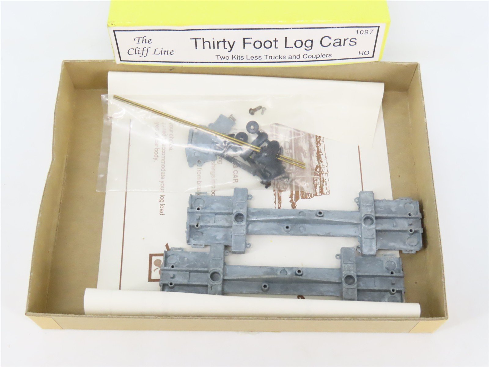 HO Scale The Cliff Line Scale Models Kit of Two 1097 30' Log Cars