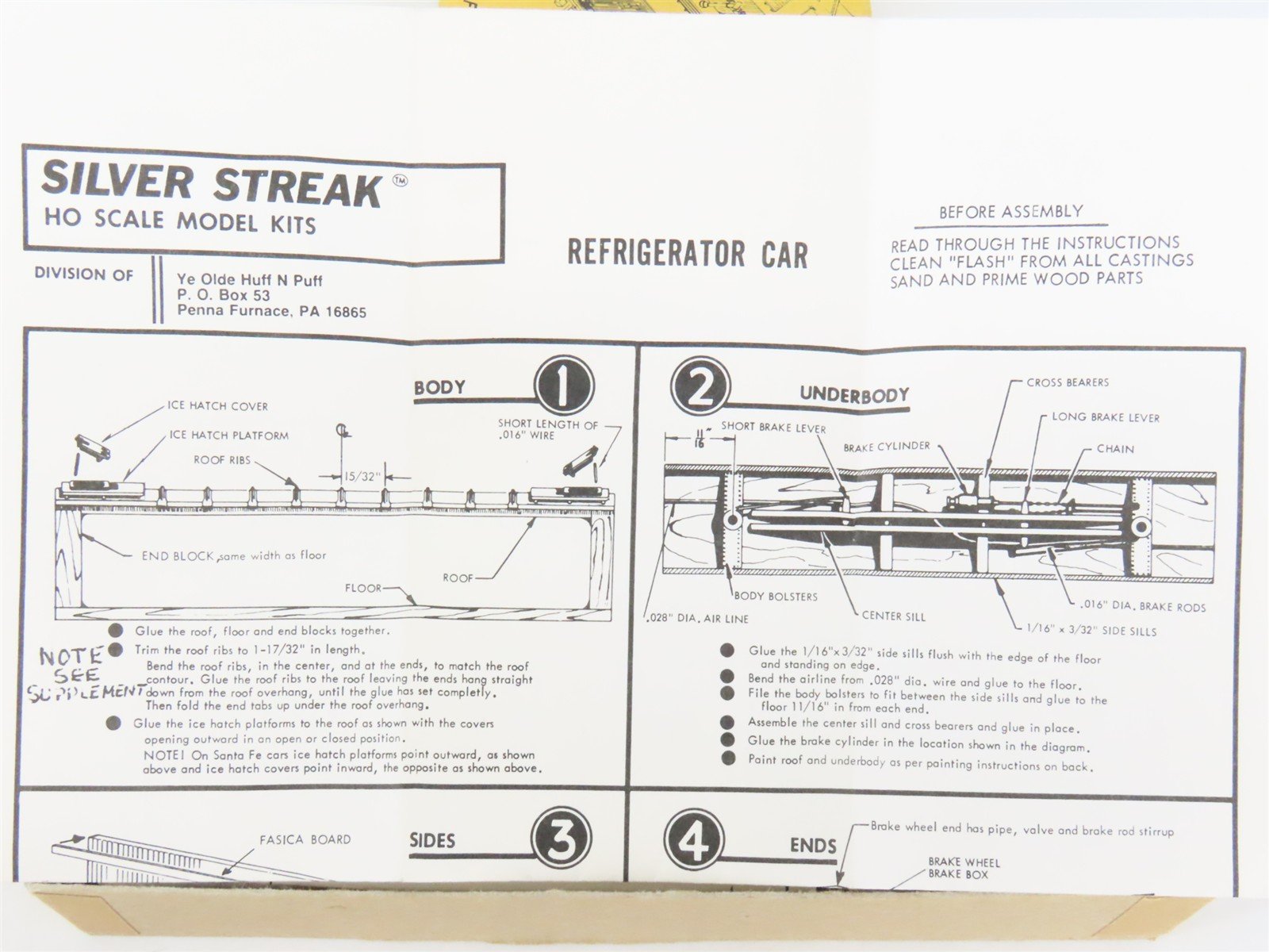 HO Scale Ye Olde Huff-N-Puff Silver Streak Kit 430 UP SP PFE Reefer #30125
