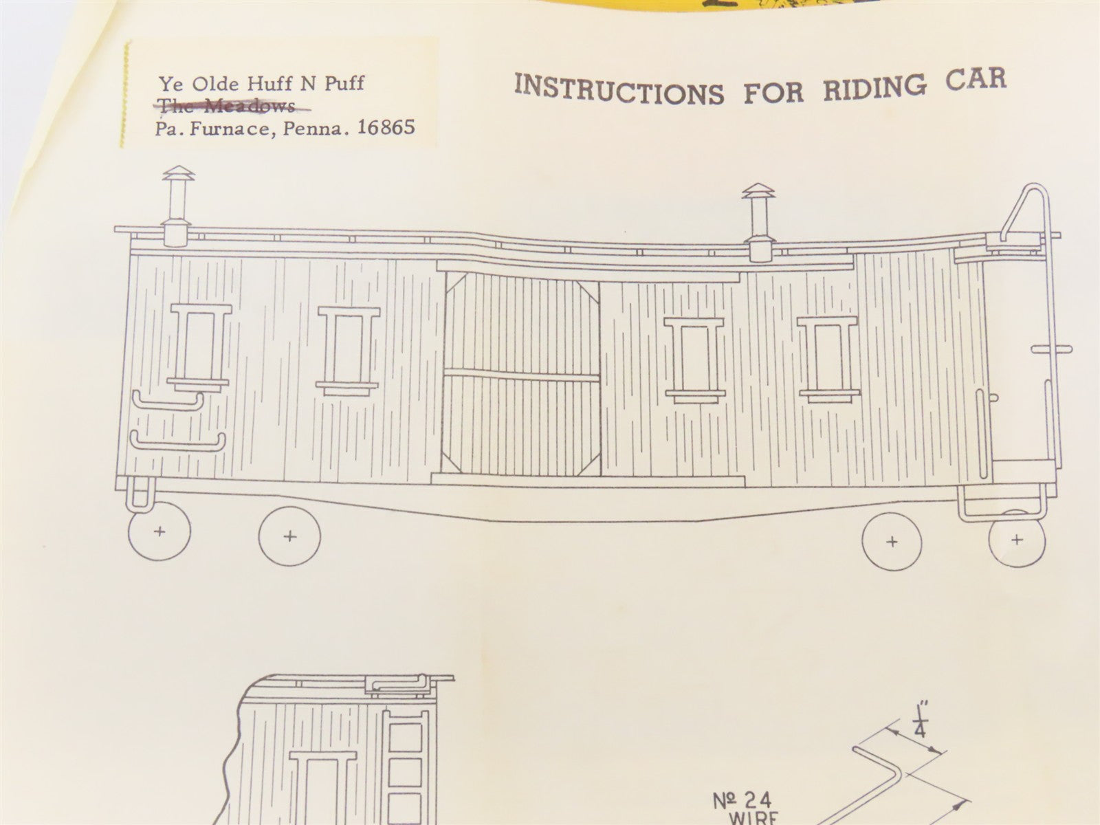 HO Scale Ye Olde Huff-N-Puff Kit 337 Undecorated Riding Caboose
