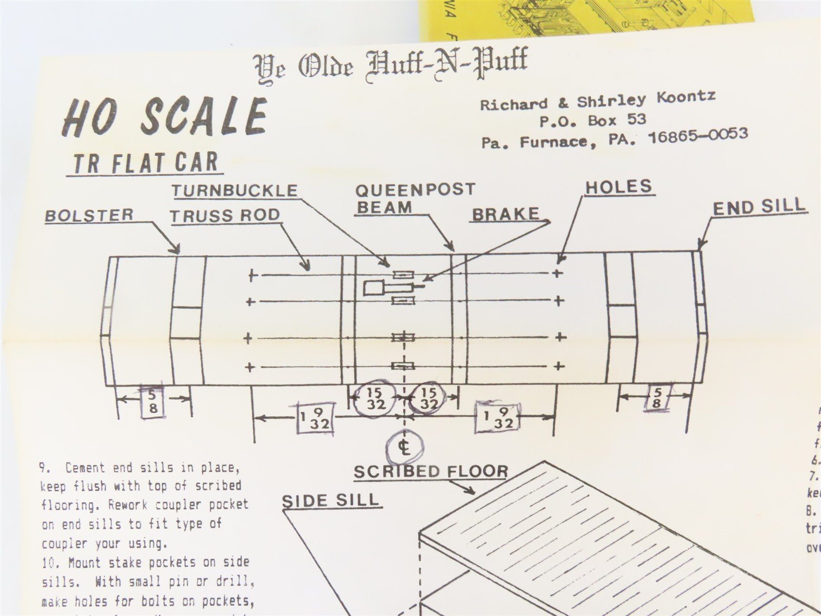 HO Scale Ye Olde Huff-N-Puff Kit 121 GN Great Northern Railway Flat Car #42736